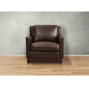 Arden Chestnut Leather Upholstered Accent Chair