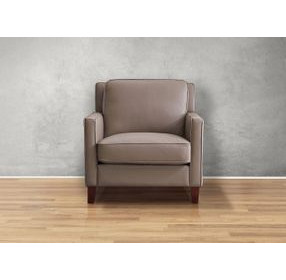 Arden Taupe Leather Upholstered Accent Chair