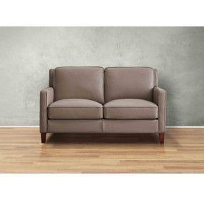 Arden Taupe Leather 60" Loveseat