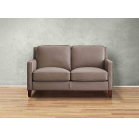 Arden Taupe Leather 60" Loveseat