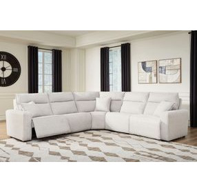 Modmax II Stone Performance Fabric 5 Piece Modular Power Reclining Sectional with USB Charging