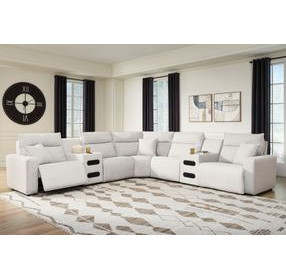 Modmax II Stone Performance Fabric 7 Piece Modular Power Reclining Sectional with USB Charging and Audio Consoles