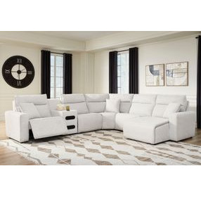 Modmax II Stone Performance Fabric 6 Piece Modular RAF Power Reclining Sectional with USB Charging and Audio Console