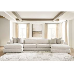 Stonecroft Manor Snowstone 4 Piece Modular Sectional Chaise with Pillows