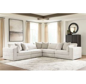 Stonecroft Manor Snowstone 5 Piece Modular Sectional with Pillows