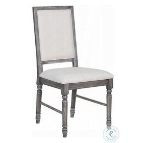 Leventis Cream Linen and Weathered Gray Side Chair Set of 2