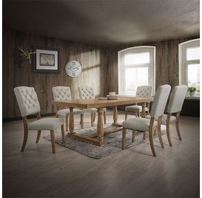 Bernard Weathered Oak 84" Rectangular Dining Table