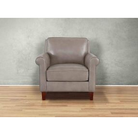 Lachlan Stone Leather Upholstered Accent Chair