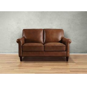 Lachlan Pecan Leather 60" Loveseat