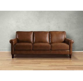 Lachlan Pecan Leather 84" Sofa