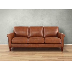 Lachlan Nutmeg Leather 84" Sofa