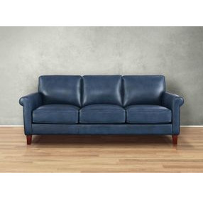 Lachlan Navy Leather 84" Sofa