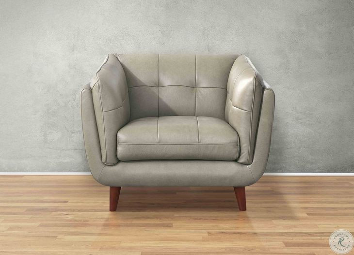 Sorella Slate Leather Upholstered Accent Chair
