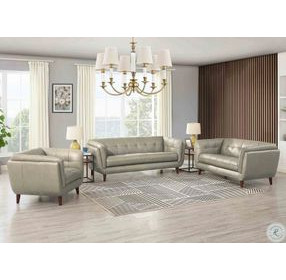 Sorella Cinnamon Leather Living Room Set
