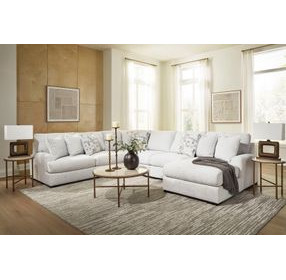 Kendrie Chalk Performance Fabric 5 Piece Modular Sectional with RAF Chaise