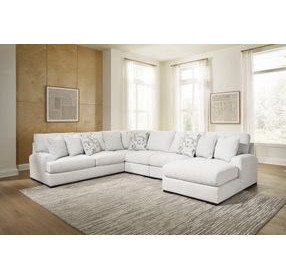 Kendrie Chalk Performance Fabric 5 Piece Modular Sectional with LAF Chaise