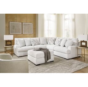 Kendrie Chalk Performance Fabric Upholstered Square Accent Ottoman