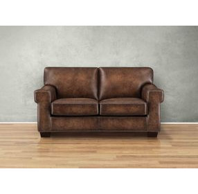 Capton Russet Leather 69" Loveseat