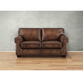Capton Russet Leather 69" Loveseat