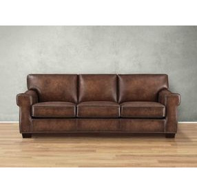 Capton Russet Leather 94" Sofa