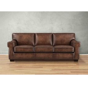 Capton Russet Leather 94" Sofa