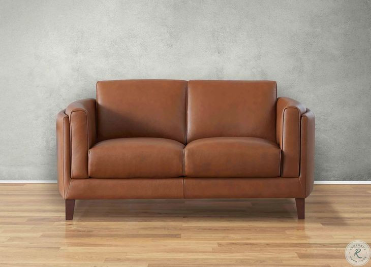 Kona Nutmeg Leather 65" Loveseat