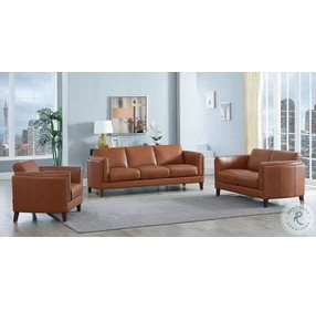 Kona Nutmeg Leather Living Room Set