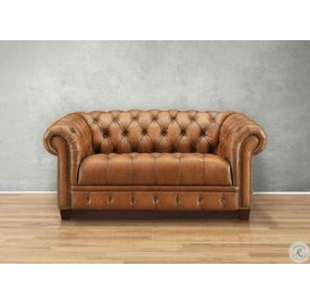 Haworth Saddle Leather 70" Loveseat