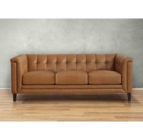 Elric Cognac Leather 84" Sofa