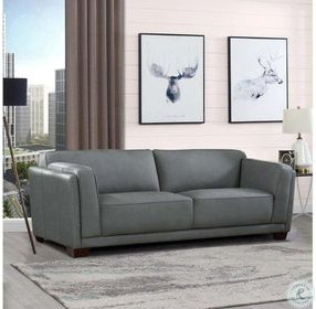 Preston Slate Leather 93" Sofa