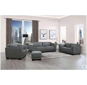 Preston Slate Leather 67" Loveseat