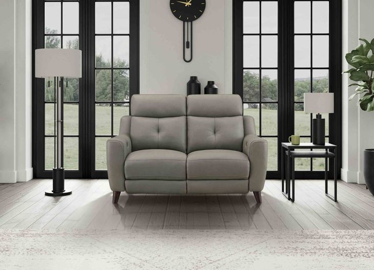 Cordell Slate Leather 63" Zero Gravity Power Reclining Loveseat with Power Headrest and USB Charging
