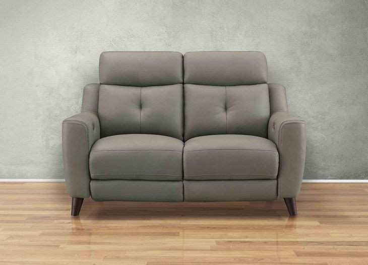Cordell Slate Leather 63" Zero Gravity Power Reclining Loveseat with Power Headrest and USB Charging