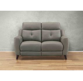 Cordell Slate Leather 63" Zero Gravity Power Reclining Loveseat with Power Headrest and USB Charging