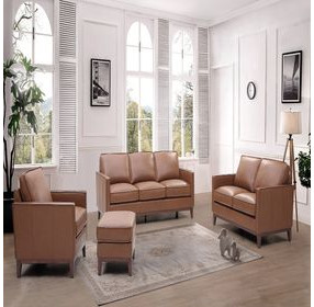 Weston Highland Saddle Leather Living Room Set