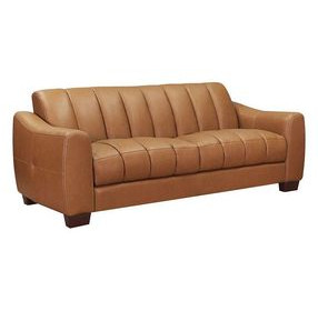 Baylor Cinnamon Brown Leather 84" Sofa