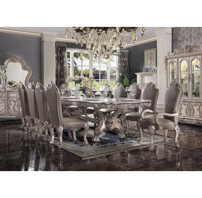 Dresden Vintage Bone White 108" Extendable Rectangular Dining Table