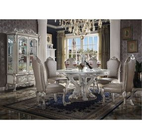 Dresden Vintage Bone White 60" Round Dining Table