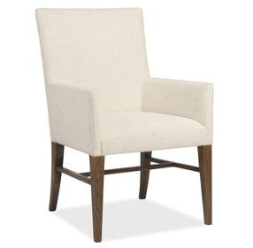 Driftwood Beige and Medium Brown Upholstered Arm Chair