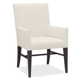 Driftwood Beige and Black Upholstered Arm Chair