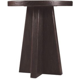 Driftwood Black Round End Table