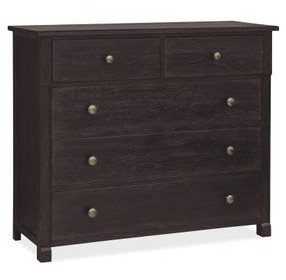 Driftwood Black 5 Drawer Chest