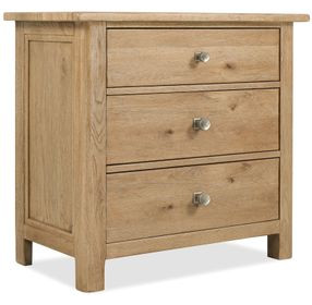 Timberline Light Brown 3 Drawer Nightstand with USB Charging