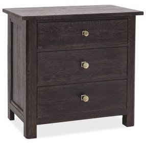 Driftwood Black 3 Drawer Nightstand with USB Charging