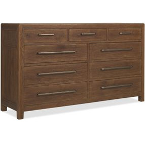Timberline Medium Brown 9 Drawer Dresser