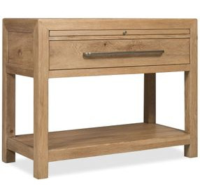 Driftwood Light Brown 1 Drawer Nightstand with Stone Top