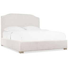 Driftwood Beige Upholstered California King Panel Bed
