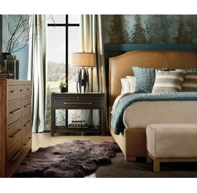 Timberline Brown Upholstered King Panel Bed