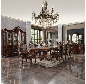 Picardy Brown Upholstered Arm Chair with Nailhead Trim Set of 2