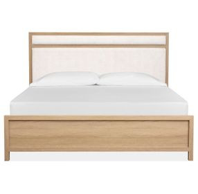 Merrifield Sandstone Beige and White Upholstered Panel Bedroom Set